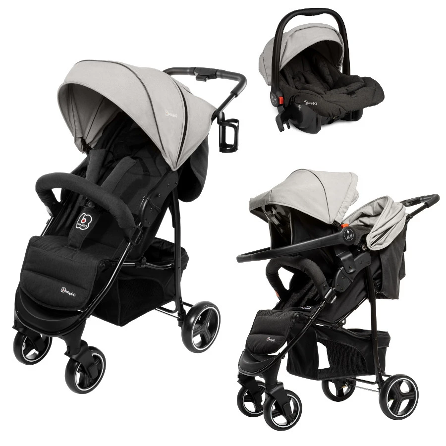 Babygo Basket Grey Melange Wandelwagen Incl. Autostoel 64012 Babygo Basket Grey Melange Wandelwagen Incl. Autostoel 64012 -Winkel Voor Babyreisartikelen Babygo Basket Grey Melange Wandelwagen Incl. Autostoel 64012