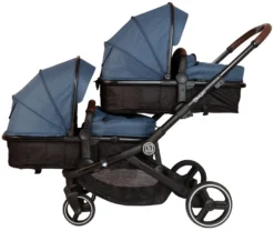 Babygo Twinner Blue Tandem Duowagen Incl. 2 Autostoelen