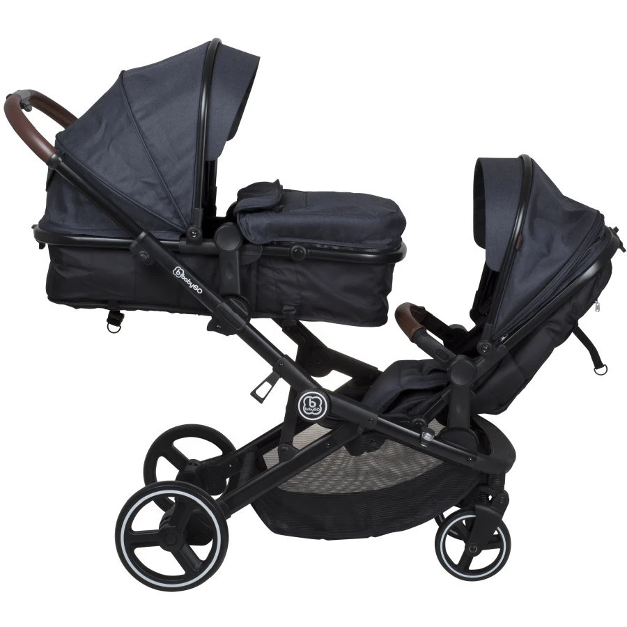Babygo Twinner Grey Tandem Duowagen incl. 2 Autostoelen Babygo Twinner Grey Tandem Duowagen Incl. 2 Autostoelen -Winkel Voor Babyreisartikelen babygo twinner tandem duowagen 16 2 1