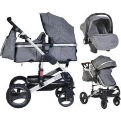 Cangaroo Gala Premium Panther 3-in-1 Combi Kinderwagen Incl. Autostoel