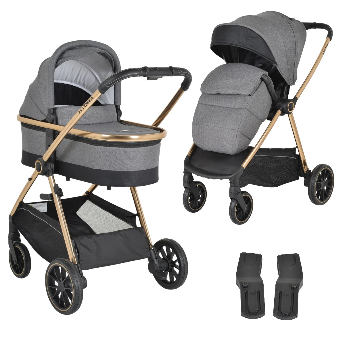 Cangaroo Hydra Grey 2-in-1 Kinderwagen Incl. Adapter Cangaroo Hydra Grey 2-in-1 Kinderwagen Incl. Adapter -Winkel Voor Babyreisartikelen cangaroo hydra grey 2 in 1 kinderwagen incl. adapter 1