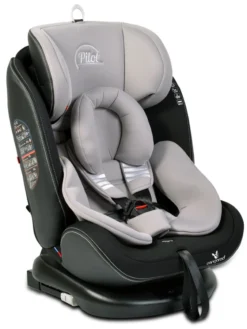 Cangaroo Pilot Light Grey Leather SPS Isofix 360° 0-36 Kg Autostoel Met Zonnekap -Winkel Voor Babyreisartikelen cangaroo pilot light grey leather sps isofix 360 0 36 kg autostoel met zonnekap 2 1