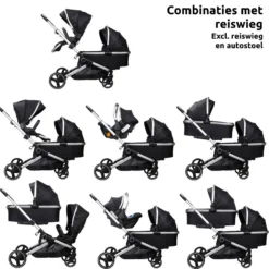 Ding Amigo Black/Silver Tandem Duowagen DI-191704 10 Ding Amigo Black/Silver Tandem Duowagen DI-191704 -Winkel Voor Babyreisartikelen ding amigo black silver tandem duowagen di 191704 1