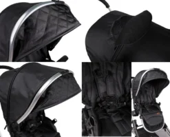 Ding Amigo Black/Silver Tweeling Kinderwagen Incl. 2 Autostoelen DI-191710 -Winkel Voor Babyreisartikelen ding amigo black silver tweeling kinderwagen incl. 2 autostoelen di 191710 2 1