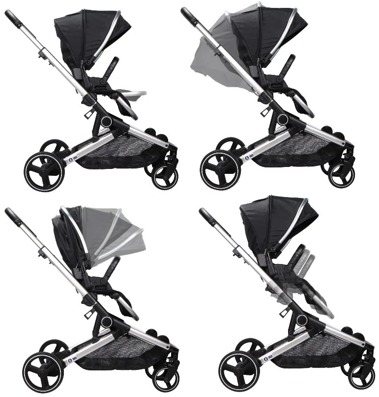 Ding Amigo Black/Silver Tweeling Kinderwagen Incl. 2 Autostoelen DI-191710 -Winkel Voor Babyreisartikelen ding amigo black silver tweeling kinderwagen incl. 2 autostoelen di 191710 3 1