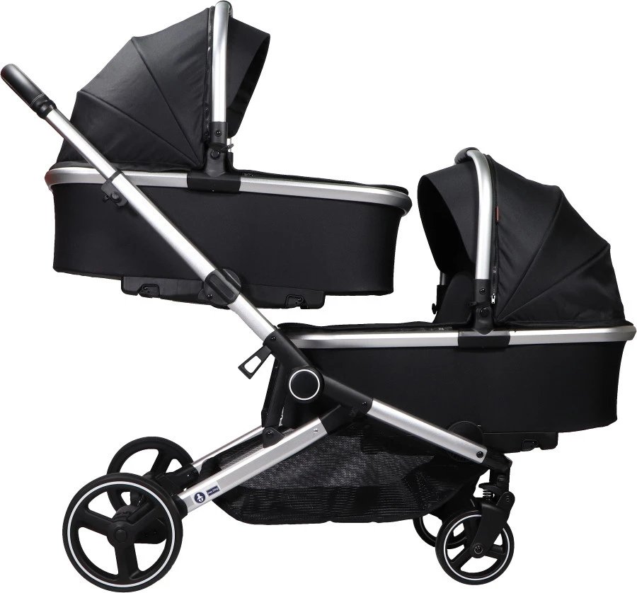 Ding Amigo Black/Silver Tweeling Kinderwagen Incl. 2 Autostoelen DI-191710 -Winkel Voor Babyreisartikelen ding amigo black silver tweeling kinderwagen incl. 2 autostoelen di 191710 6 1