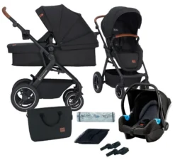 Kinderkraft B-Tour Deep Black 3-in-1 Combi Kinderwagen Incl. Autostoel KSBTOU00BLK3000