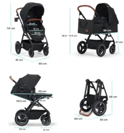 Kinderkraft B-Tour Deep Black 3-in-1 Combi Kinderwagen Incl. Autostoel KSBTOU00BLK3000 -Winkel Voor Babyreisartikelen kinderkraft b tour 3 in 1 deep black wandelwagen ksbtou00blk3000 22