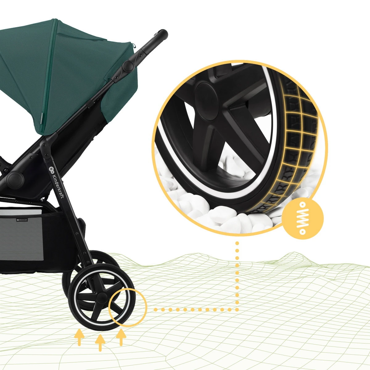 Kinderkraft Route Platinum Grey Wandelwagen KSROUT00GRY0000 Kinderkraft Route Platinum Grey Wandelwagen KSROUT00GRY0000 -Winkel Voor Babyreisartikelen kinderkraft route wandelwagen 24