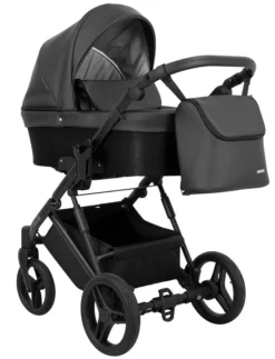 Kunert Lazzio Black Eco-Leather 2-in-1 Kinderwagen LAZ-11-BLACK