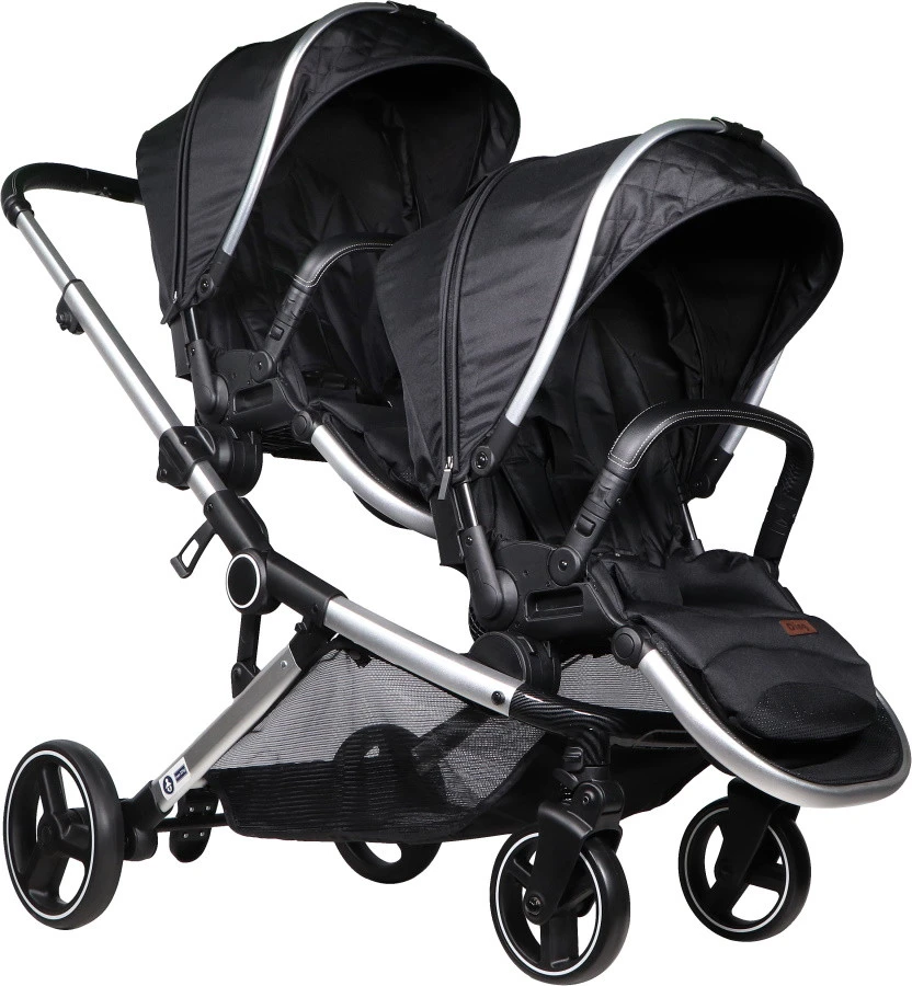Ding Amigo Black/Silver Tandem Duowagen DI-191704 Ding Amigo Black/Silver Tandem Duowagen DI-191704 -Winkel Voor Babyreisartikelen mamaloes ding amigo black sliver 0001