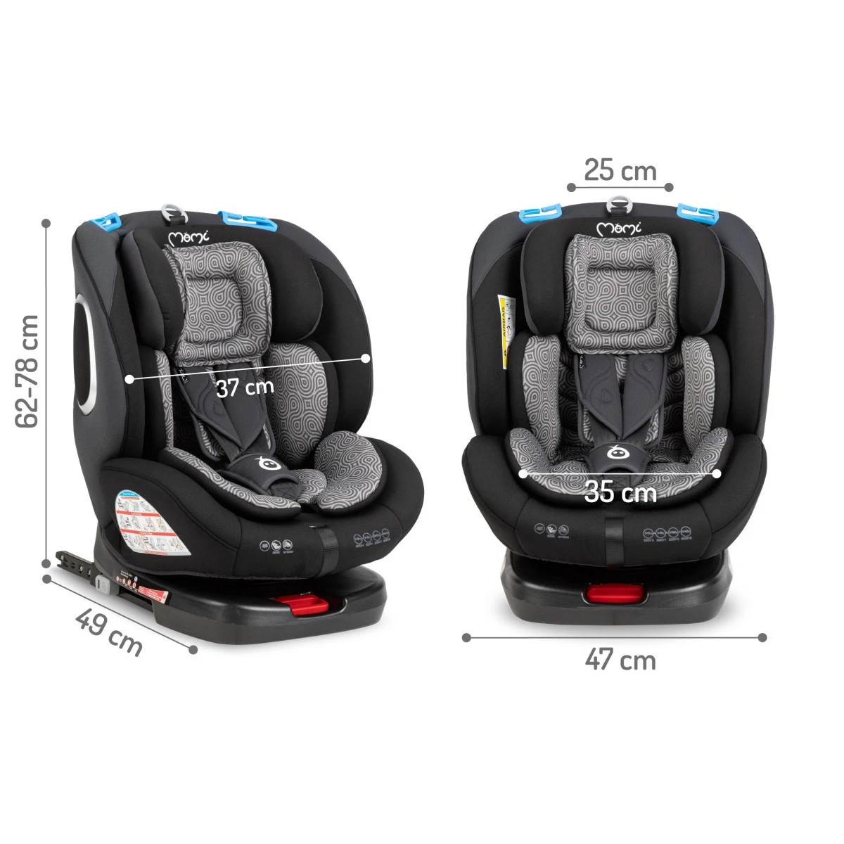 Momi Tordi Zwart Isofix 360° 0-36 Kg Autostoel FOSA00016 -Winkel Voor Babyreisartikelen momi tordi zwart isofix 360 0 36 kg autostoel fosa00016 13